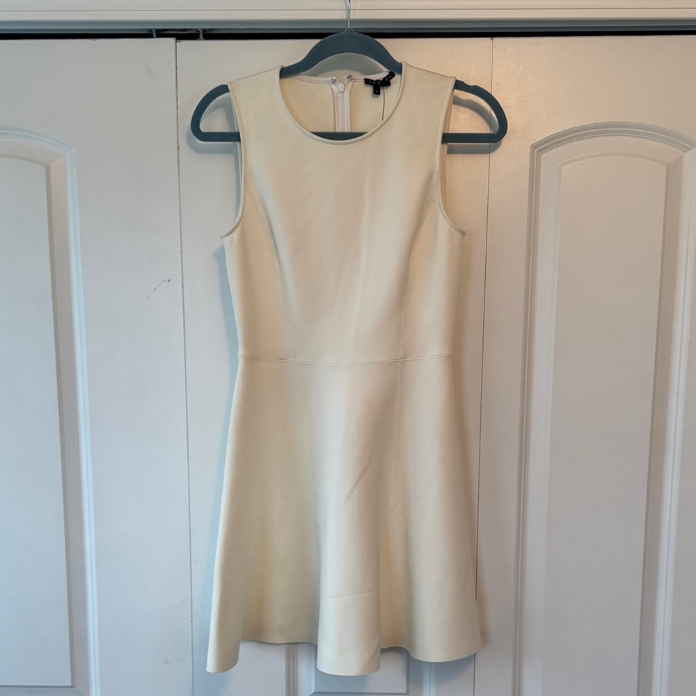 Theory Cream Sleeveless Mini Dress